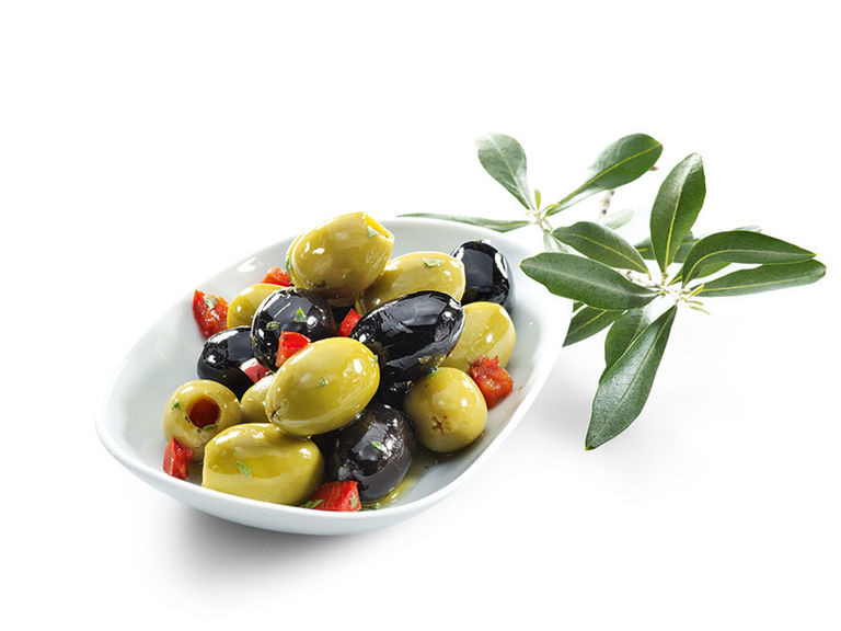 Super Mammut-Oliven Mix grüne und schwarze Oliven 1,4kg